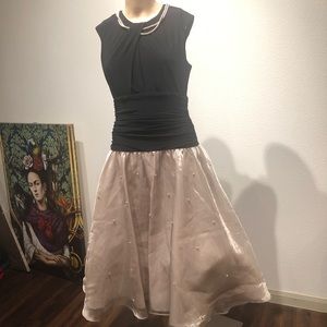 SLNY FIT and flare gorgeous dress pearl beads